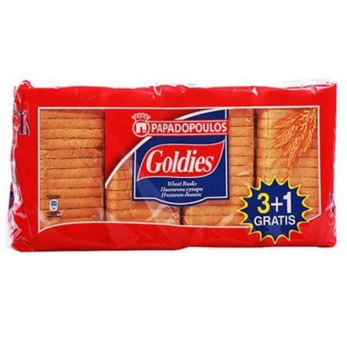 Papadopoulos Goldies 3+1 Wheat Crackers 1.12 lb (510 g)