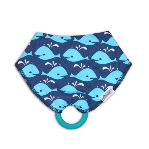 Dr. Brown's Bib with Teether - Whales for Children 3+ Months