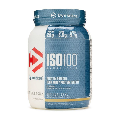 Dymatize Iso 100 Hydrolyzed Whey Protein Isolate with Cake Flavor 1.6 lb (725 g)