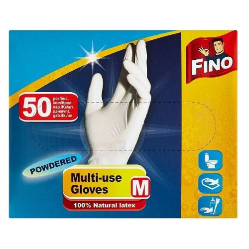 Fino Natural Latex M Disposable Gloves 50 pcs