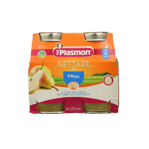 Plasmon Peach Nectar for Children 6+ Months 4 x 4.23 fl oz (125 ml)