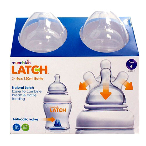 Munchkin Latch Feeding Bottle for Children 0+ Months 4.06 fl oz (120 ml) 2 pcs