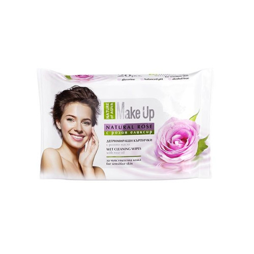 Nature of Agiva Makeup Remover Wipes for Sensitive Skin with Rose Oil 20 pcs