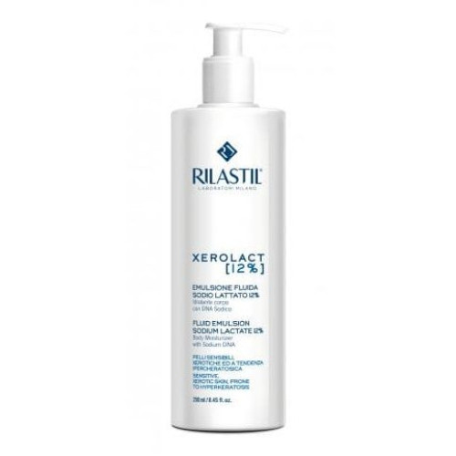 Rilastil Xerolact 12% Fluid Emulsion for Sensitive Dry Skin Prone with Sodium Lactate 8.45 fl oz (250 ml)