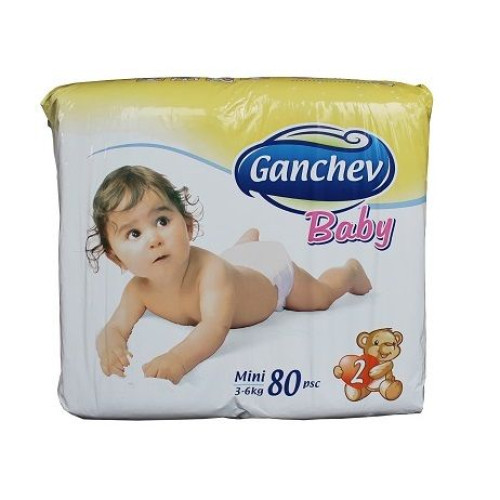 Ganchev Baby 2 Mini Diapers for Babies and Children 6.6-13.2 lb (3-6 kg) 80 pcs