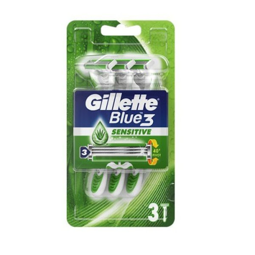 Gillette Blue 3 Sensitive Razor for Men 3 pcs