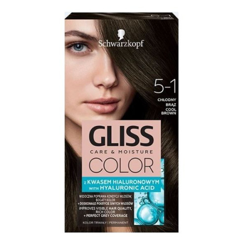 Gliss Color Permanent Hair Color 5-1 Cool Brown