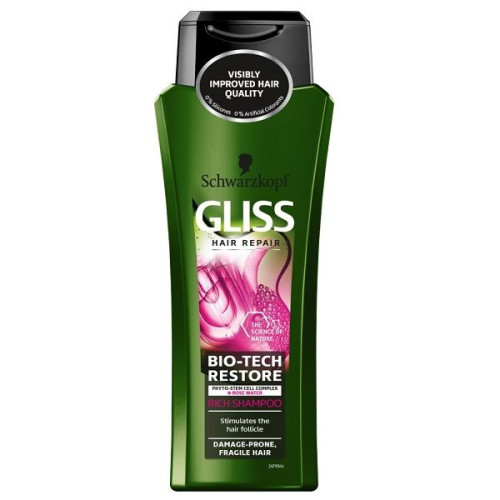 Gliss Bio-Tech Restore Restorative Shampoo for Fragile and damage-prone Hair 13.53 fl oz (400 ml)