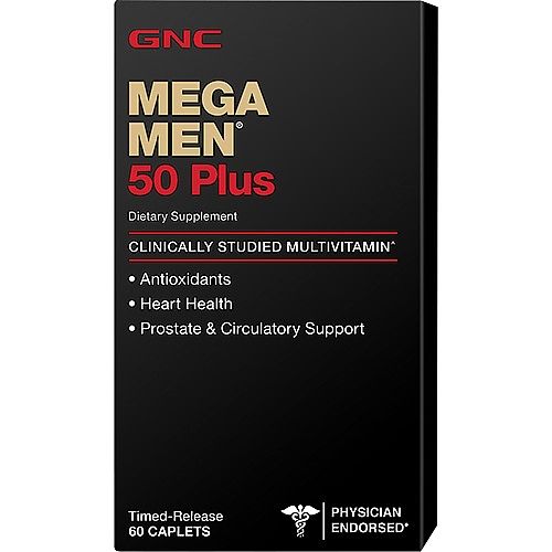 GNC Mega Men 50 Plus Multivitamins for Men Over 50 with Extended Release 60 Capsules