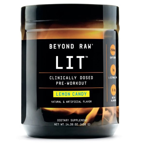 GNC Beyond Raw Lit Pre-Workout Product with Lemon Candy Flavor 14.22 oz (403 g)
