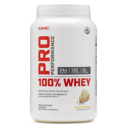 GNC Pro Performance 100% Whey Protein Powder with Banana Cream Flavor 1.86 lb (845 g)
