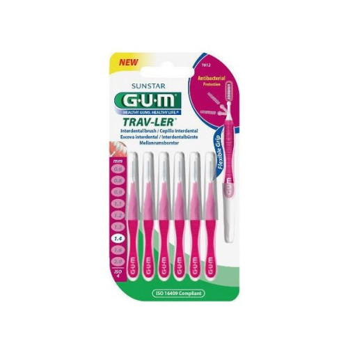 Gum Trav-Ler Interdental Brushes for Gingivitis Prevention 0.06" (1.4 mm) 6 pcs