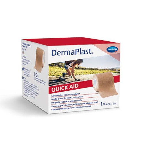 Hartmann Dermaplast Quick Self-Adhesive Bandage for Small Wounds Fresh-Colored 2.36"/2.19 yd (6 cm/2 m) 1 roll