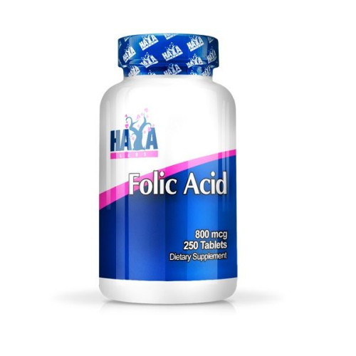 Haya Labs Folic Acid Protects Against Heart Disease 800 mcg 250 Tablets