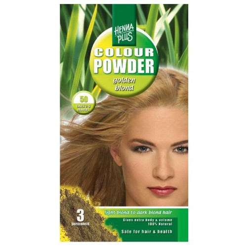 Hennaplus Color Powder Henna for Hair Color 50 Golden Blond 3.53 oz (100 g)