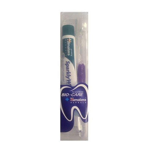 Himalaya Sparkly White Whitening Toothpaste + Bio-Care Silver Toothbrush with Silver 1.35 fl oz (40 ml)