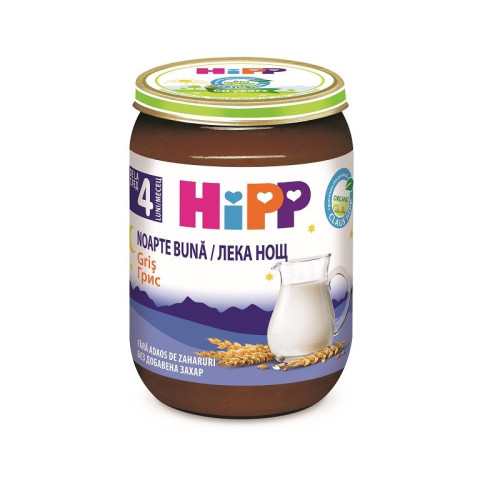Hipp Good Organic Night Milk Porridge with Wheat Semolina for Growth 4+ Months 6.7 oz (190 g)