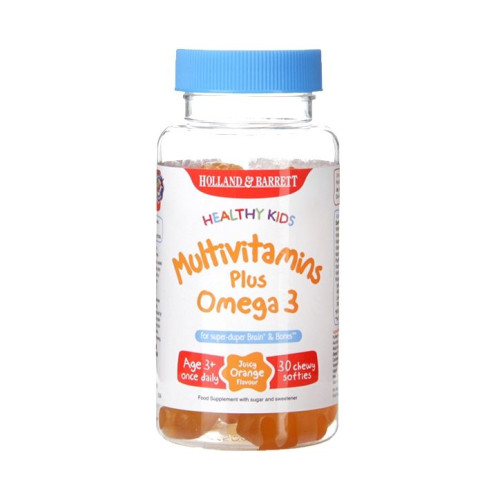 Holland and Barrett Multivitamins with Omega-3 Healthy Heart Vision Brain Function for Children 30 Jelly Gummies