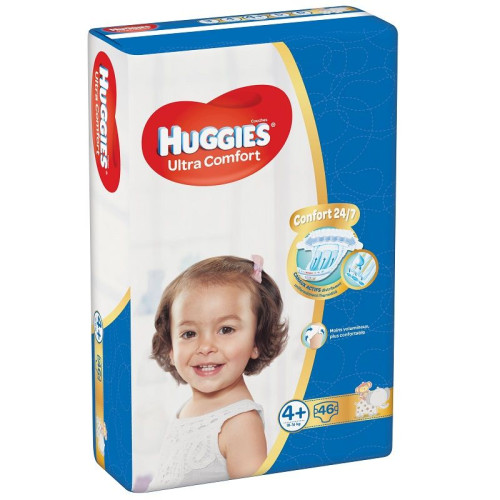 Huggies Ultra Comfort 4+ Maxi+ Diapers for Babies and Children 22-35.3 lb (10-16 kg) 46 pcs