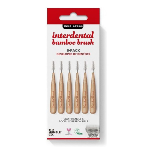 The Humble Co. Interdental Bamboo Toothbrushes Size 2 - 0.02" (0.5 mm) 6 pcs