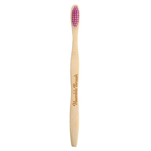 Humble Brush Bamboo Toothbrush for Adults Size Medium Color Purple 1 pc