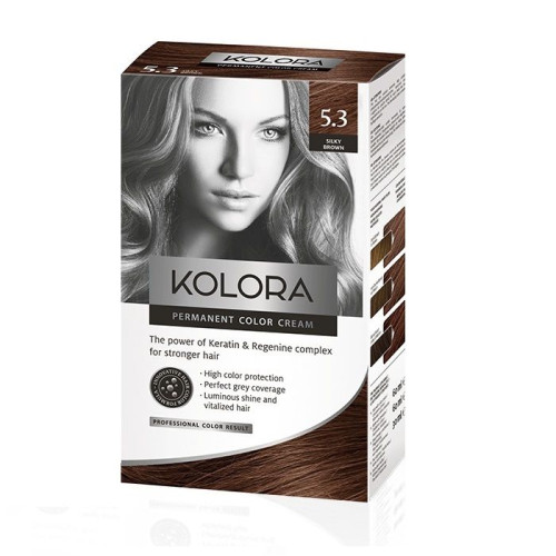 Kolora Long-Lasting Cream Hair Dye 5.3 Soft Brown
