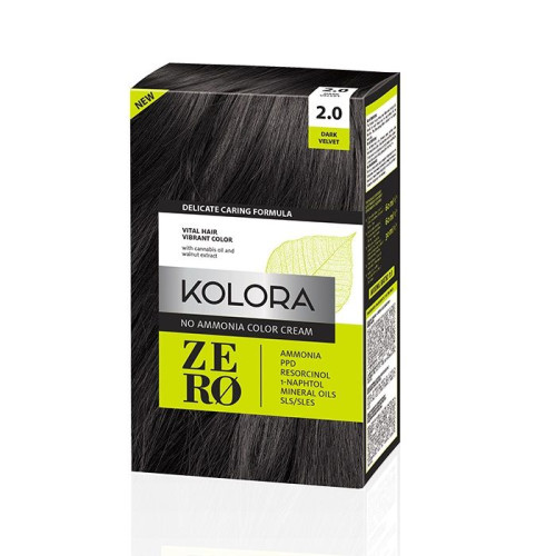 Kolora Zero Ammonia-Free Semi-Permanent Cream Hair Dye 2.0 Dark Velvet
