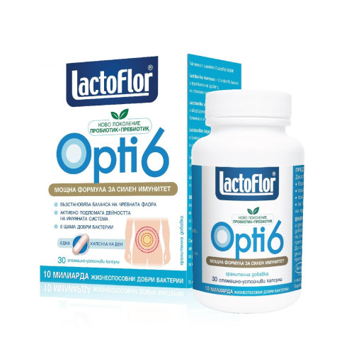Lactoflor Opti 6 Synbiotic for Strong and High Immunity Prebiotic 30 Capsules
