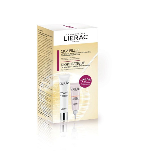 Lierac Cica-Filler Mat Wrinkle Correction for Normal and Combination Skin and Dioptifatigue Energizing Eye Gel-Cream Against Fatigue