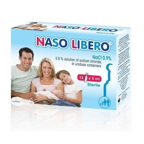 Naso Libero Physiological Solution for Rinsing the Nose and Eyes 0.17 fl oz (5 ml) 12 Ampoules