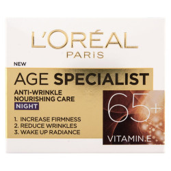 L'oreal Age Specialist 65+ Nourishing Night Cream for the Face Against Wrinkles 1.69 fl oz (50 ml)
