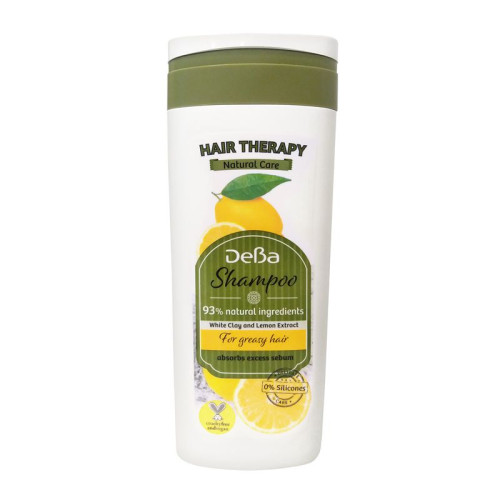 Deva Hair Therapy Natural Care Shampoo for Oily Hair White Clay and Lemon 8.45 fl oz (250 ml)