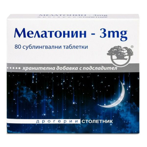 Drogerii Stoletnik Melatonin for Stress and Insomnia 3 mg 80 Tablets