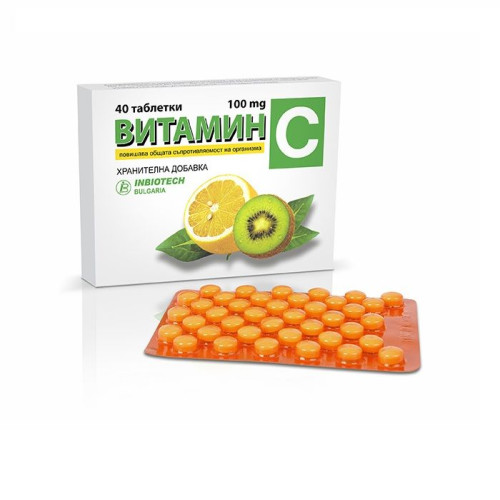 Inbiotech Vitamin C for High Immunity and Natural Protection 100 mg 40 Tablets