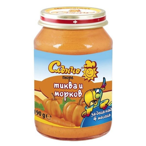 Slancho Pumpkin and Carrot Puree for Children 4+ Months 6.7 oz (190 g)