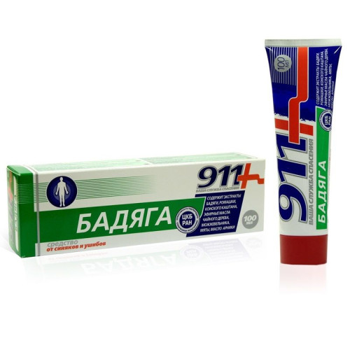 911 Badjaga Massage Gel for Body for Swelling Injuries and Bruises 3.38 fl oz (100 ml)