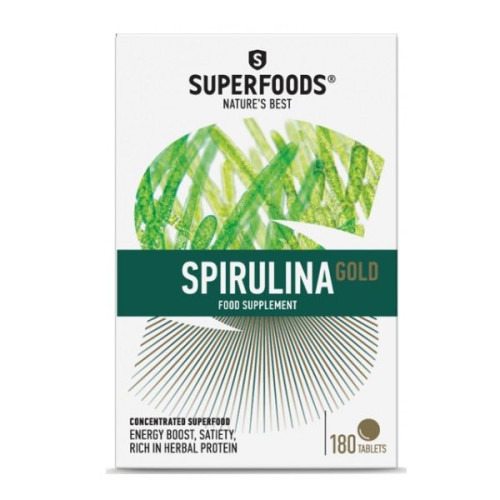 Superfoods Spirulina Gold for More Strength and Energy 180 Tablets