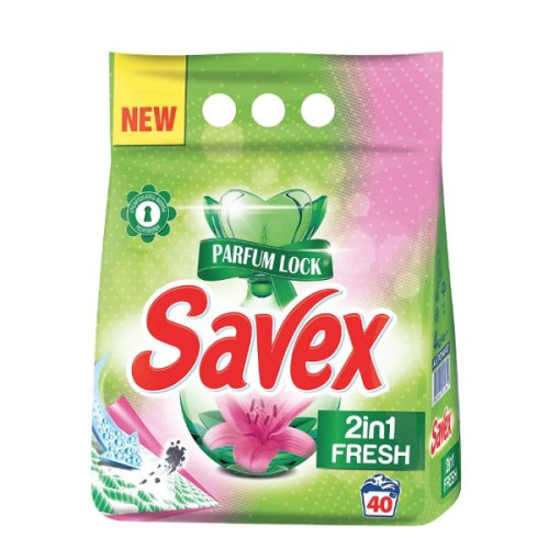 Savex 2-in-1 Fresh Washing Powder for White and Colored Clothes 8.82 lb (4000 g)