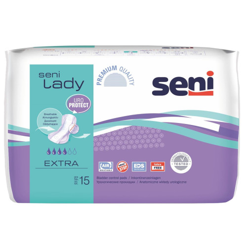 Seni Lady Extra Urological Pads for Women with Light Incontinence Size Extra 15 pcs