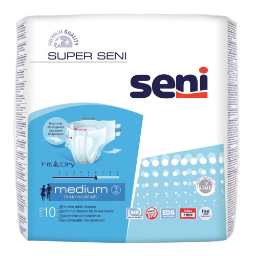 Seni Super Seni Universal Adult Diapers for Moderate Incontinence Size M 10 pcs