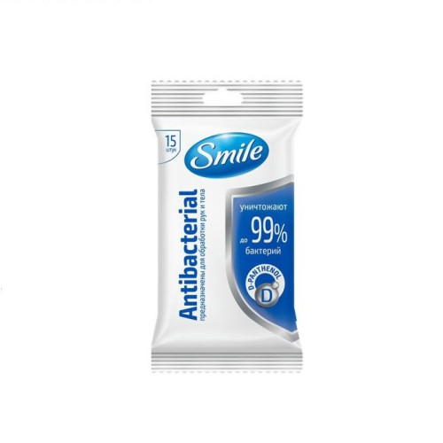 Smile Antibacterial Wet Wipes with Panthenol 15 pcs