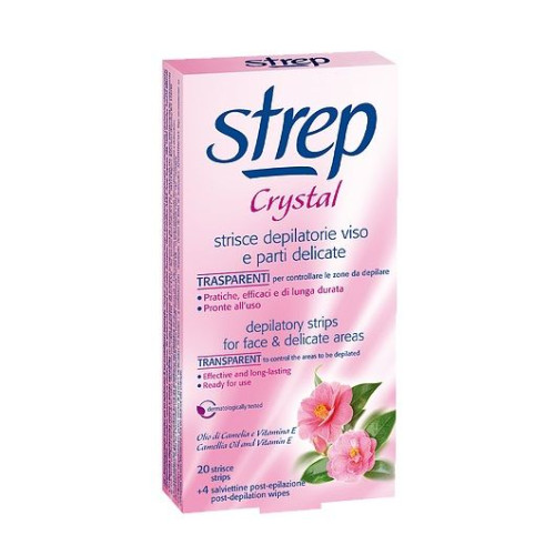 Strep Crystal Depilatory Strips for Face and Delicate Areas 20 pcs