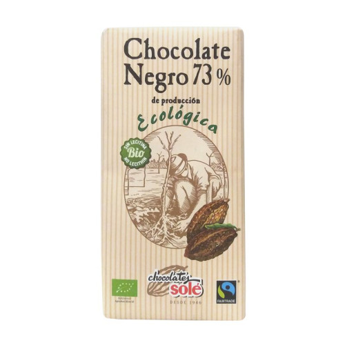 Sole Organic Dark Chocolate with 73% Cocoa Gluten-Free 3.53 oz (100 g)