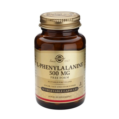 Solgar L-Phenylalanine for Severe Stress and Depression 500 mg 50 Capsules