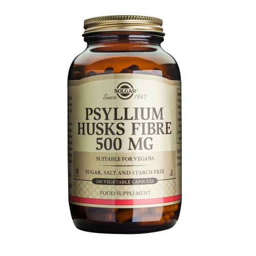 Solgar Psyllium Husks to Aid Digestion and Peristalsis 500 mg 200 Capsules