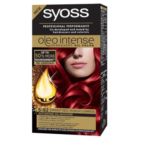 Syoss Oleo Intense Permanent Cream Hair Dye Without Ammonia 5-92 Mlight Red