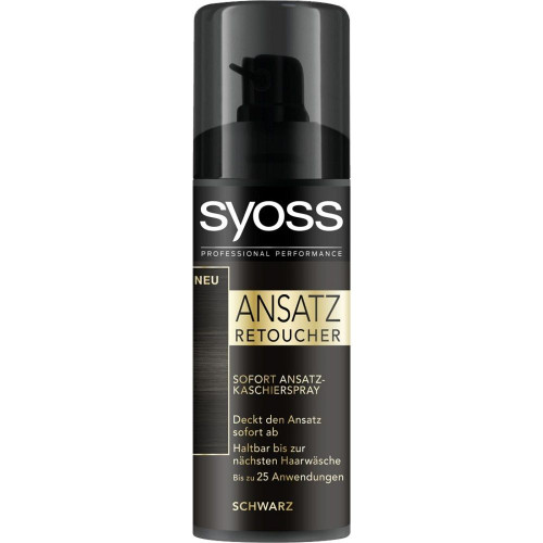 Syoss Root Retoucher Root Color Spray Black 4.06 fl oz (120 ml)