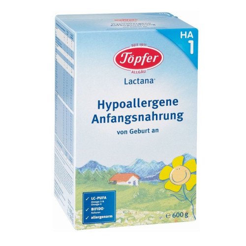 Topfer Lactana Ha 1 Hypoallergenic Milk for Infants with 4 Types of Bifidobacteria and LC-PUFA 1.32 lb (600 g)