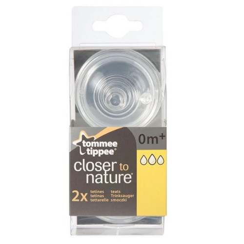 Tommee Tippee Easi-Vent Variflow Feeding Teat - 3 Drops for Children 0+ Months 2 pcs