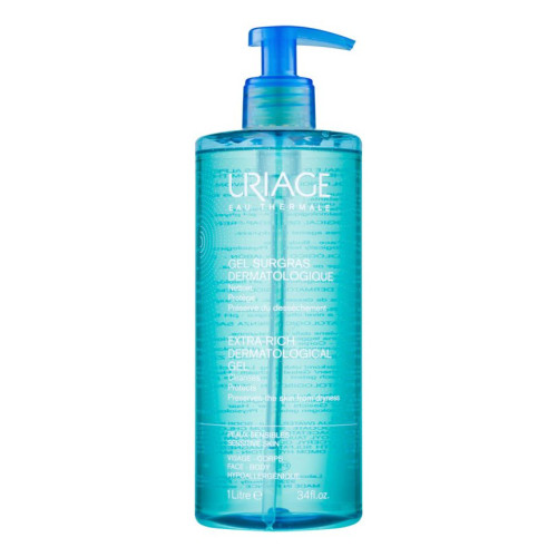 Uriage Surgas Foaming Softening and Deep Cleansing Gel for Face and Body for Sensitive Skin 33.81 fl oz (1000 ml)